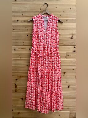 Boden 4 Petite Naomi Notch Collar Maxi Pineapple Summer Beach Resortwear Preppy